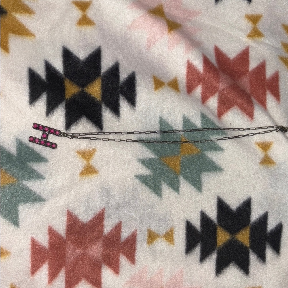H Pink Pendant Necklace